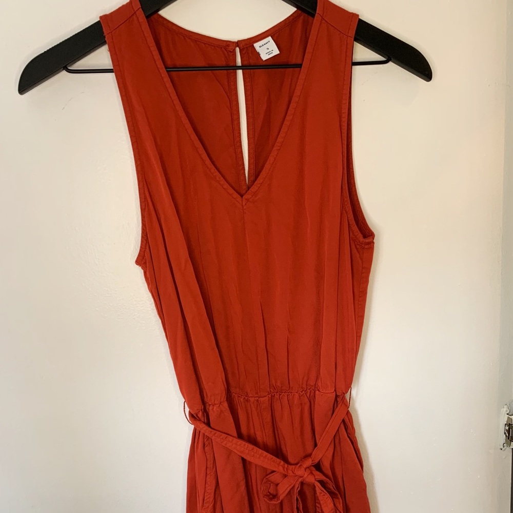 Rust Orange Old Navy Sleeveless Jumpsuit